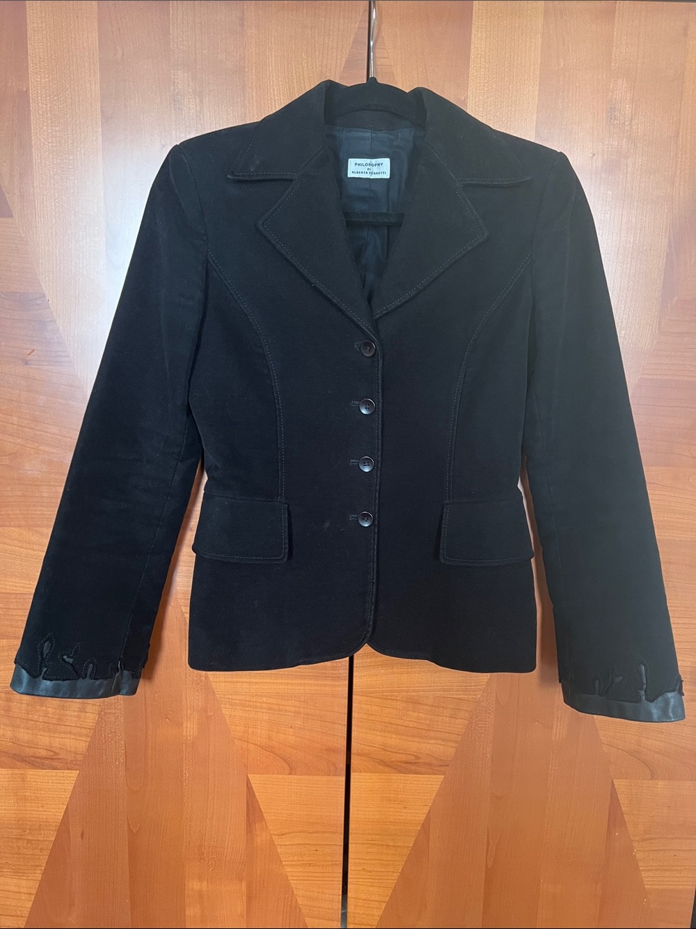 Women's Black Tailored Velvet Blazer